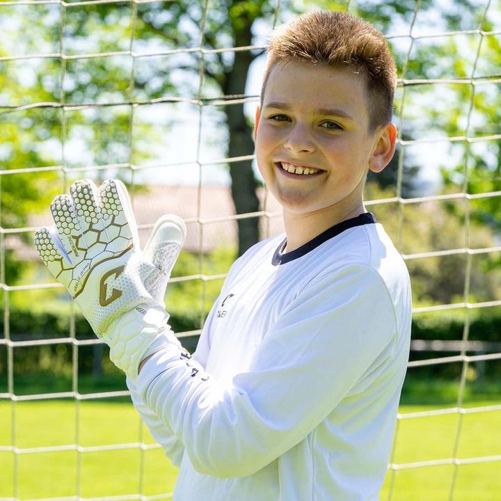 Produktbild Catch & Keep Fussballhandschuhe Kralle Junior Pro 3.0 Gr. 6 Golden Torwart Keeper Goalie Handschuhe (6)