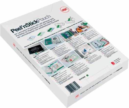 Produktbild GBC PEEL'N STICK POUCH - glänzend (A3, 25 Stück, 75 µm)