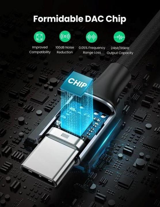 Produktbild Ugreen USB-C zu 3.5mm Buchse Adapter mit DAC Chip (USB Typ C, 3.5mm Klinke)
