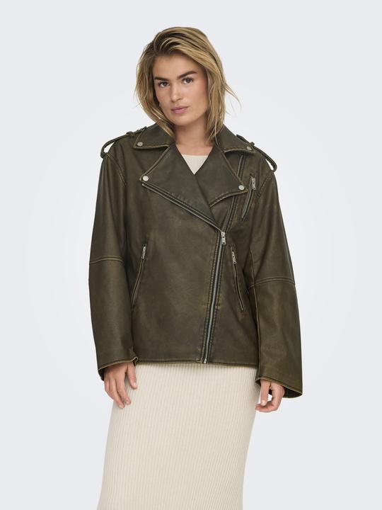 Image du produit Only Col en bande Veste de motard Veste en cuir synthétique (S)