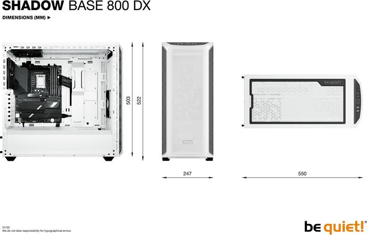 Actual product image be quiet! hadow Base 800 DX (ATX, Mini-ITX, mATX)