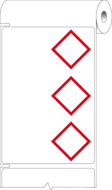 Produktbild Brady THTCLP-L-L3B-7610-0.2-SC, Papier, Weiss, 105.00 x 155.00 mm, Layout L3B (3 rote Rauten vorged