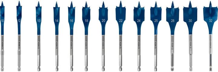 Bosch Professional Zubehör EXPERT Self Cut Speed flat milling bit set, 10/12/13/14/16/18/20/22/24/25/28/30/32 mm, 13 pcs. (10, 12, 13, 14, 16, 18, 20, 22, 24, 25, 28, 30, 32 millimetres)
