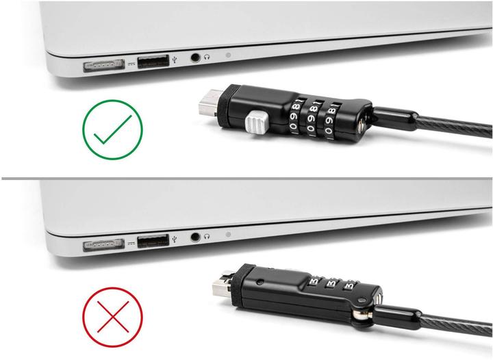 Produktbild Navilock Delock Notebook Sicherungskabel für USB Typ-A Buchse mit Zahlenschloss