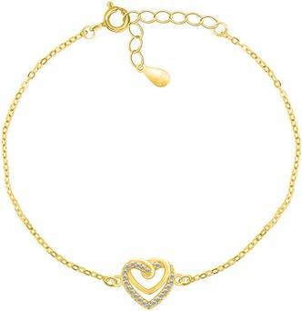 Brilio Silver - Romantic gold plated heart bracelet BRC62Y