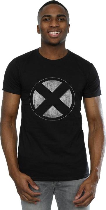 Actual product image X-Man Mens Distressed Emblem Cotton T-Shirt (S)