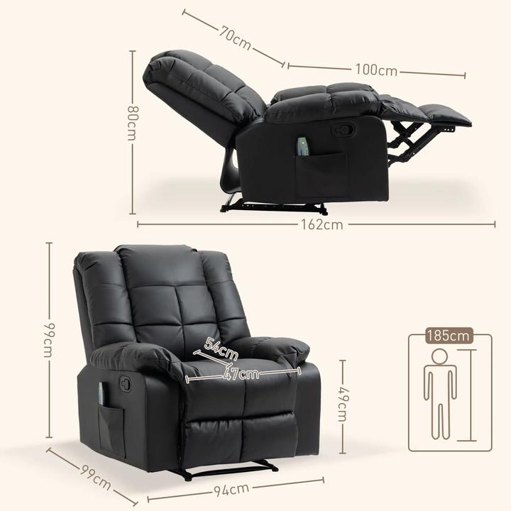 Produktbild Homcom Massagesessel mit Liegefunktion und Fernbedienung
