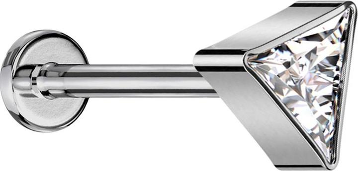 Immagine prodotto Star Piercing Micro Labret senza fili argento triangolo argento cristallo argento (Titanio G23, senza ottone)
