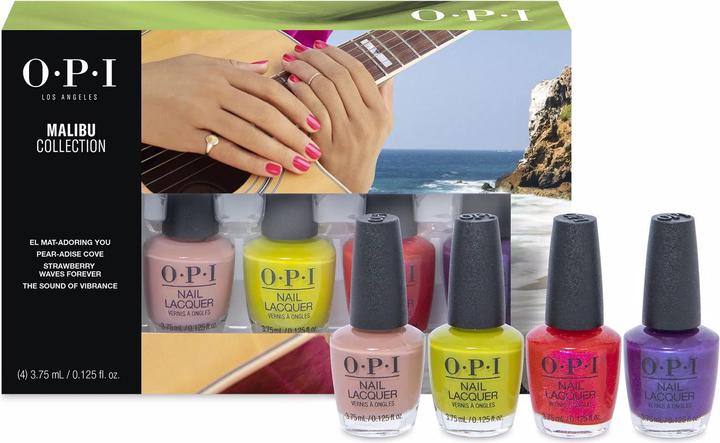 Produktbild OPI Klassische Mini-Nagellacke im 4er-Set der Malibu Kollektion (Grün, Altrosa, Glitter, Pink, Violett, Farblack)