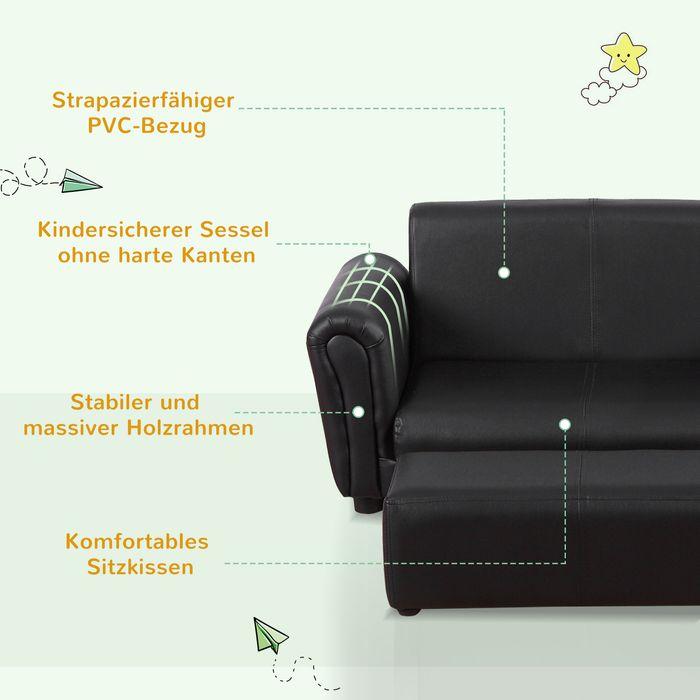 Actual product image Swisshandel24 Children's armchair with footstool, children's sofa with stool, children's sofa, sofa armchair (Child armchair)