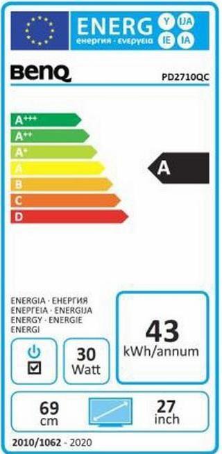 Energie-Label BenQ Pd2710qc (2560 x 1440 Pixel, 27")