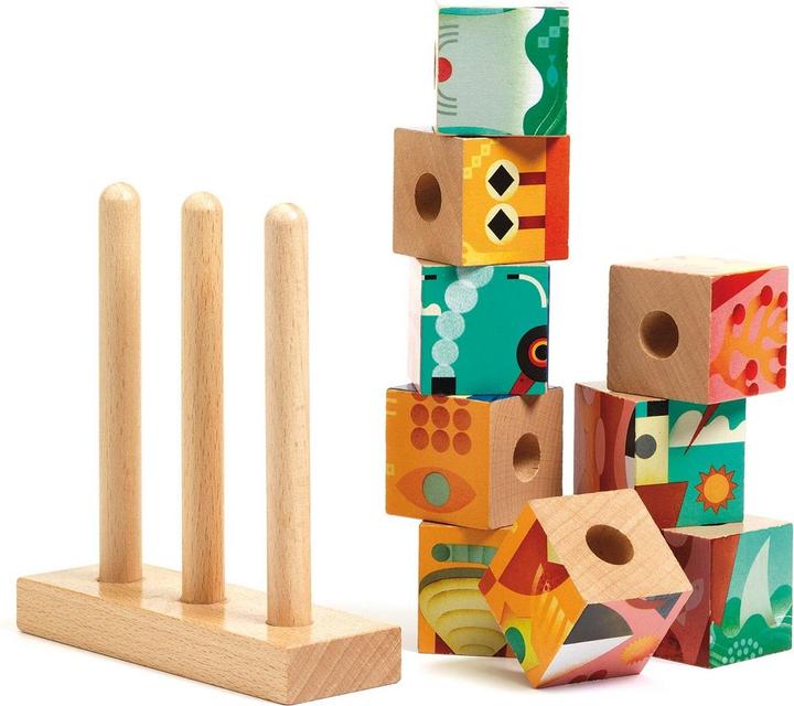 Immagine prodotto Djeco Cubo di legno Puzzle-Up Sea (9 pezzi)
