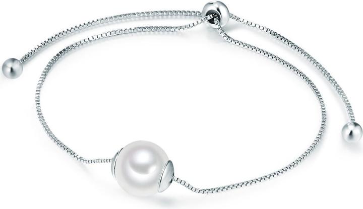 Lulu & Jane Damen Messing Muschelkernperle silber - 29411 (22 cm, Messing)
