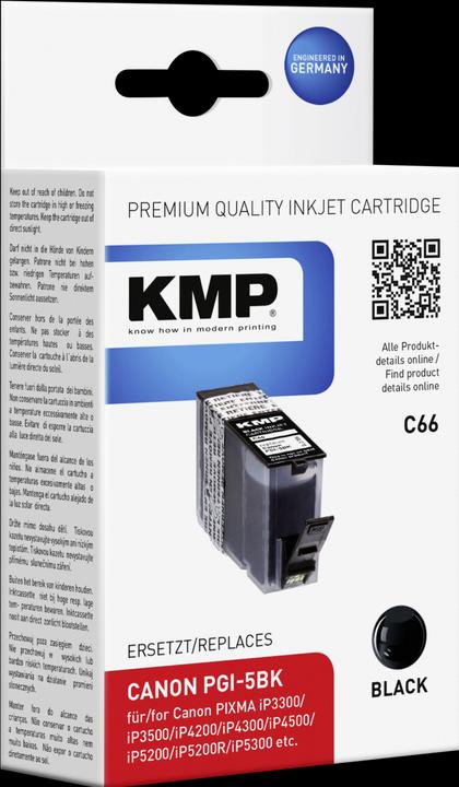 KMP C66 Cartuccia d'inchiostro compatibile con Canon PGI-5 BK (FC)