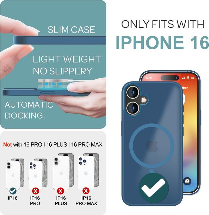 Image du produit Nalia Étui hybride mat avec fonction MagSafe (Apple iPhone 16)