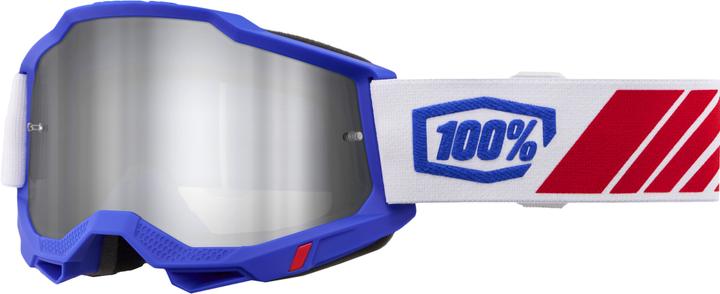 100% Accuri 2 Goggle Kolby - Mirror Silver Lens (Blau, Mirror Silver)