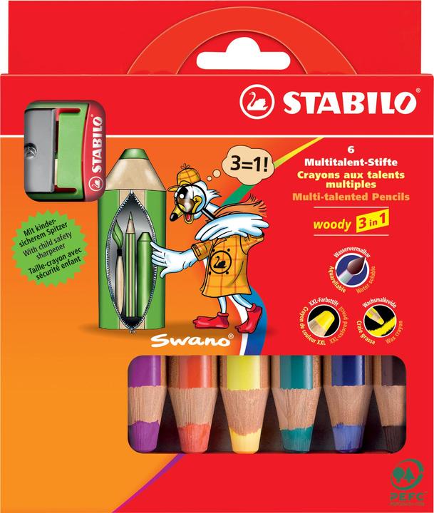Actual product image STABILO Woody 3 in 1 (Multicoloured, 6 x)