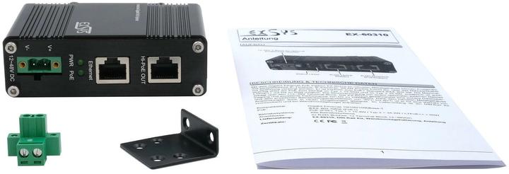 Actual product image Exsys Industrial PoE+ Gigabit Injector 60W (802.3at (PoE+), 802.3bt (PoE++), 802.3af (PoE), 60 W)
