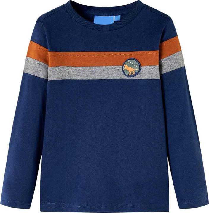 VidaXL Kinder-Langarmshirt Marineblau 116,Material: 100 (116)