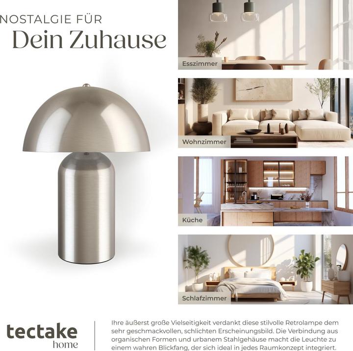 Produktbild tectake Kleine Retro-Tischlampe Kade, dimmbar, 40W
