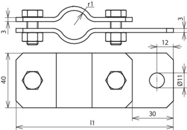 Actual product image Dehn Earthing pipe clamp D 60mm w. 410200