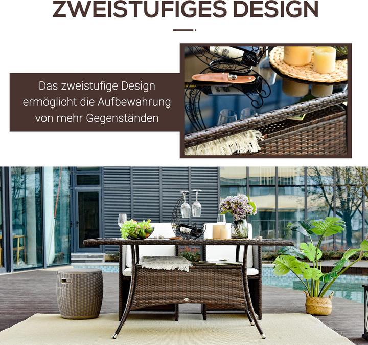 Produktbild Outsunny Gartentisch mit zusätzlichem Stauraum (85 cm)