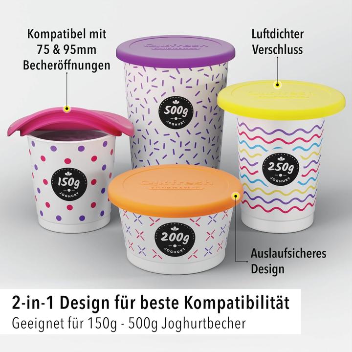 Produktbild Qikfresh Mehrweg Frischedeckel für Joghurtbecher Orange (2 x)