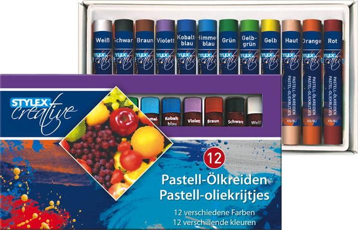 Actual product image Stylex Oil crayons pastel set of 12 (Multicoloured)
