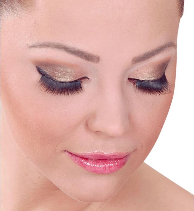 Actual product image Widmann DICHTE SCHWARZE WIMPERN in Box mit Klebstoff in Glasflasche (Artificial eyelashes)
