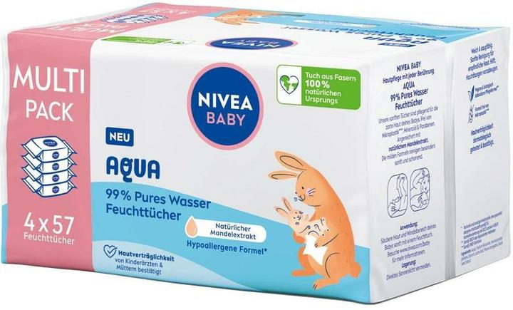 NIVEA Aqua Feuchttücher Quattro (228 Stück)