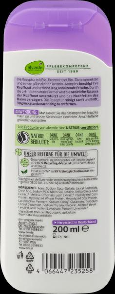 Immagine prodotto dm alverde Shampoo Anti Fett Bio-Brennnessel, Bio-Zitronenmelisse (200 ml, Shampoo liquido)