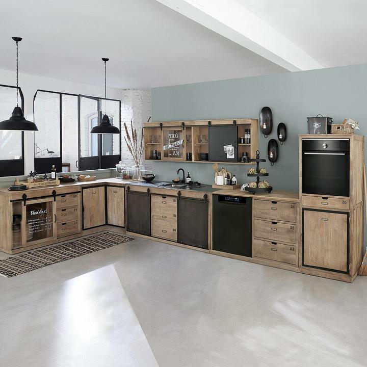 Produktbild Loberon Eckschrank Oakland braun/schwarz (116 x 116 x 89.5 cm)