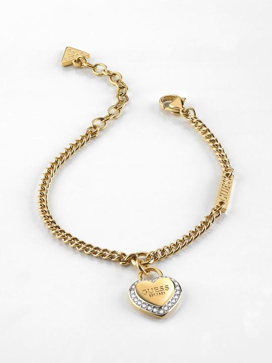 Immagine prodotto Guess Bracciale FINE HEART in acciaio inossidabile (19 cm, Acciaio inossidabile, 95% acciaio inox, 5% di cristalli)