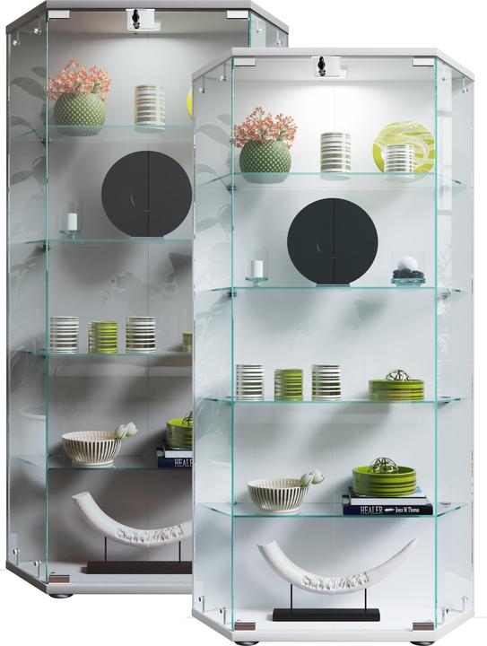 VCM Holz Glas Stand Vitrine Regal Cenila L (83 x 17 x 114 cm)