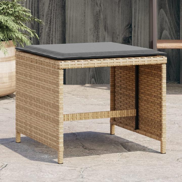 Produktbild VidaXL Gartenhocker Kissen Hocker Gartenstuhl Sitzhocker 4 Stk. Beigemischung