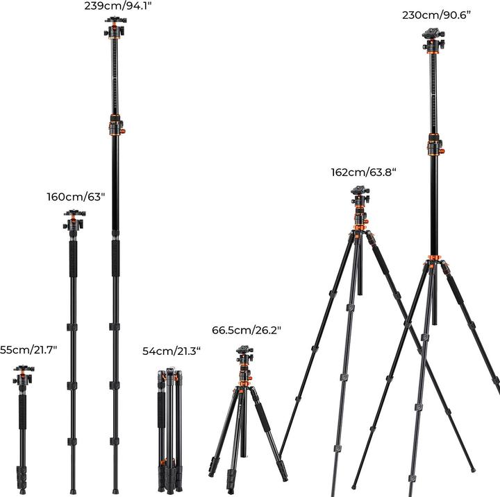 Image du produit K&F Concept T254A7 + tête de trépied BH-28L (Métal)