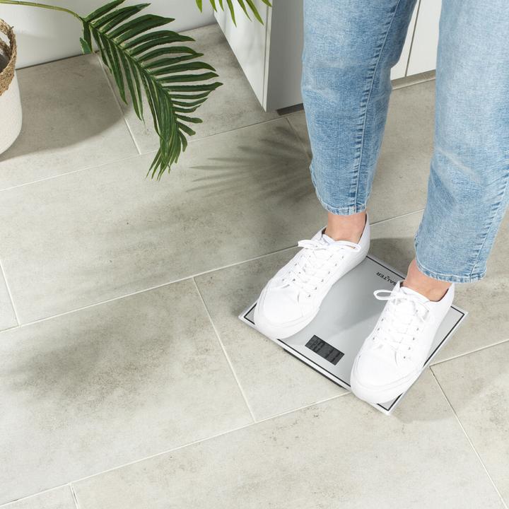 Produktbild Salter 9207 WH3R Compact Glass Electronic Bathroom Scale - Baltas (150 kg)