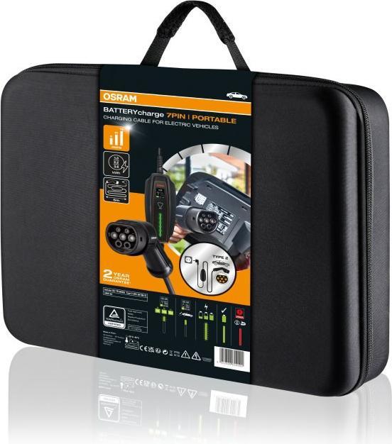 Produktbild Osram BATTERYcharge 7PIN 3,6kW Typ 2 Ładowarka mobilna do samochodu elektrycznego (3.60 kW, 16 A, 5 m)