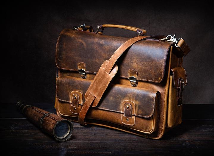 Image du produit Only-Bags.Store Porte-documents en cuir véritable, sacoche pour ordinateur portable, sac à bandoulière pour le