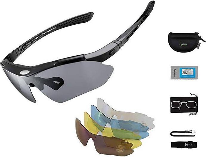 Rockbros Polarized cycling glasses 10003 (black) (Black, Schwarz)
