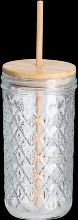 Produktbild Zeller Present Trinkglas mit Bambusdeckel (0.58 l, 1 x)