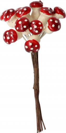 Produktbild Glorex Deko Pilze mit Draht rot 12St.
