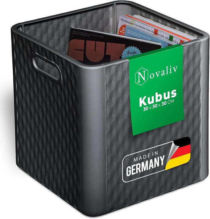 Produktbild Novaliv Box 30x30x30 cm Kunststoff Boxen für Kallax Regal Körbe 30x30 Aufbewahrungsbox Regal als Sch (30 x 30 x 30 cm, 25 l)