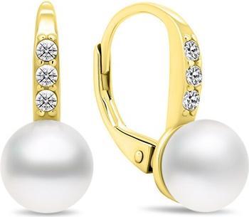 Produktbild Brilio Silver - Charming gold-plated earrings with pearls and zircons EA385Y