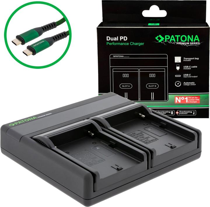 Produktbild Patona Batteries Replacement Dual Charger USB USB-C (Kamera Akku Ladegerät)