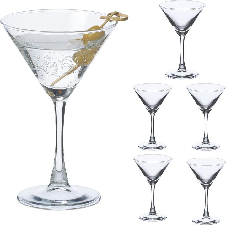Produktbild Relaxdays 6x Martini-Glas (1.70 dl, 6 x, Martini Gläser)