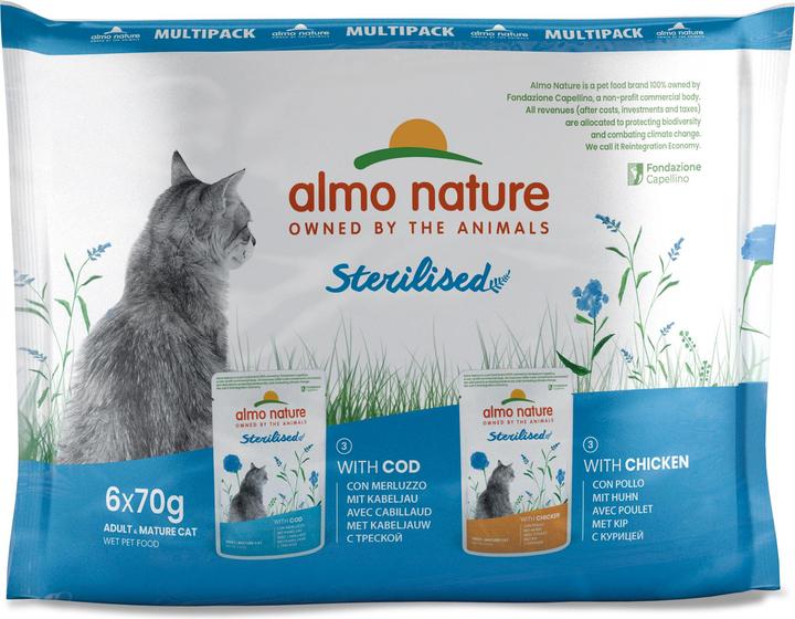 Almo Nature Sterile. Cable.+chicken 6x70g (Adult, 6 pcs., 420 g)