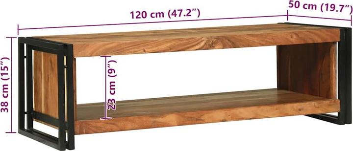 Immagine prodotto VidaXL Tavolino da caffè (120 x 50 x 38 cm)