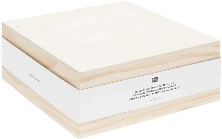 Image du produit Rico Design Boîte en bois carrée avec aimant.500600 (12 x 12 x 6 cm)