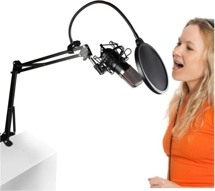 Actual product image Maono AU-A03 podcast microfoon set, condensator microfoon incl. movable arm en filter zwart